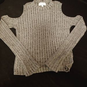 Kendall and Kylie Gray cold shoulder sweater